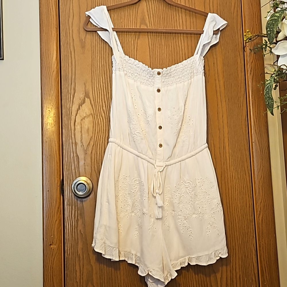 American Eagle Outfitters White Eyelet Romper